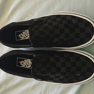 Like new black checkerboad vans
